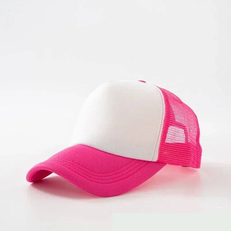 Custom Hat with Logo Printing Polyester Mesh Trucker Hat Adjustable Dad DIY Logo Baseball Cap for Men Women