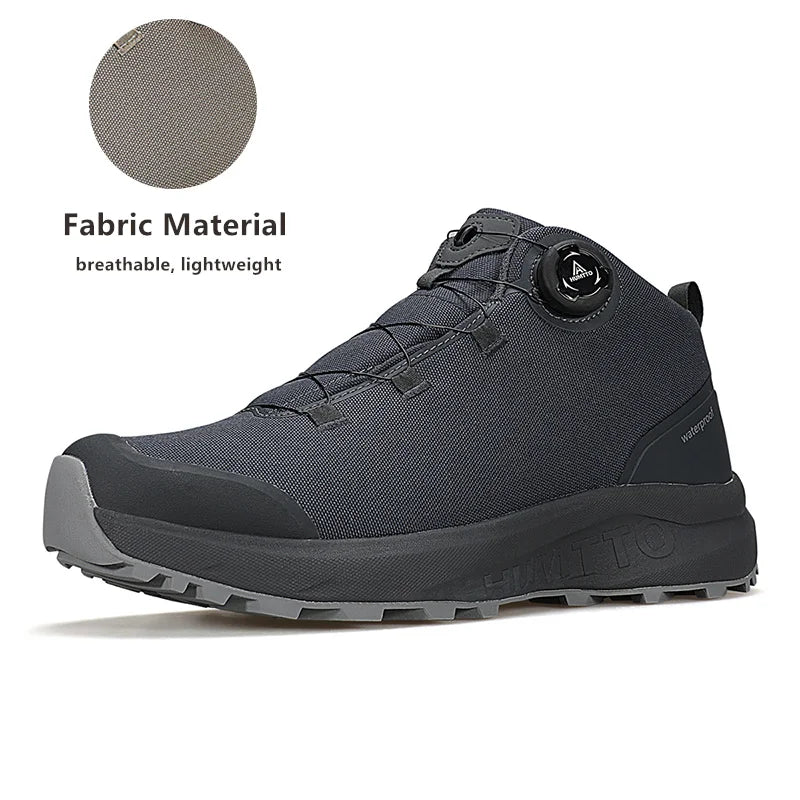 HUMTTO Lederschuhe für Herren Winter Camping Outdoor Herren-Sportschuhe Atmungsaktive Trekkingstiefel für Männer Rutschfeste Wandersneaker