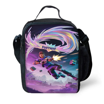 Saco térmico infantil de grande capacidade para rapaz, F-FortniteS Hot Game, estudante, piquenique ao ar livre, lancheira térmica reutilizável para rapariga