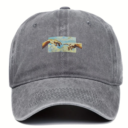 Vintage printed baseball cap, vintage and versatile for both men and women, daily casual and fashionable curved brim hat
