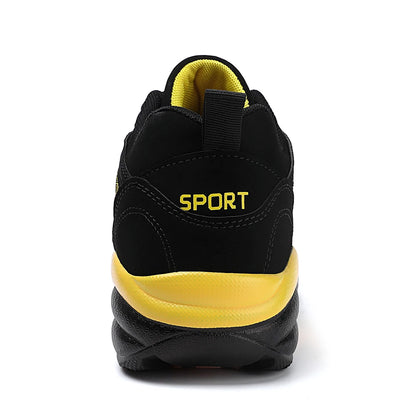 Sneakers da uomo taglie forti con color block di tendenza, comode, antiscivolo, con lacci, scarpe casual resistenti per attività outdoor maschili