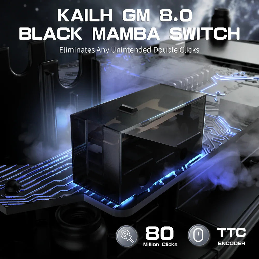 Rato Gaming ATTACK SHARK R3 em liga de magnésio 8K SUPERLIGHT 8000Hz, 6 níveis de DPI ajustáveis até 26000, PAW3395, BT/2.4G sem fios/com fios