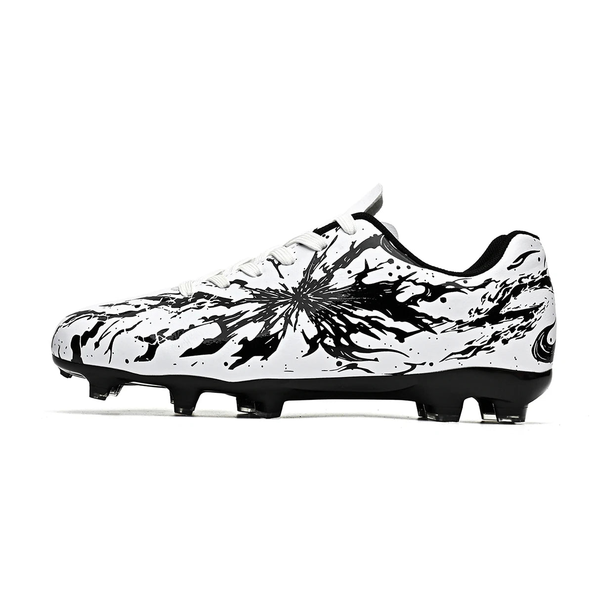 Chaussures de football pour hommes AG/FG pour terrain ferme, crampons en caoutchouc antidérapants, respirantes en PU, pour adultes, pour la pratique et la compétition de football en extérieur.