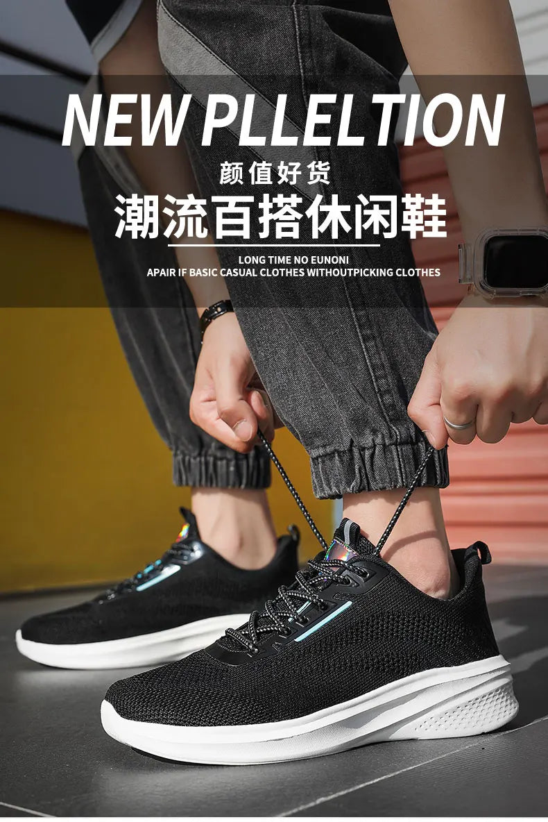 Leather Men's Sneakers Trendy Casual Italian Breathable Leisure Male Sneakers Non-Slip Footwear Men Vulcanized Shoes