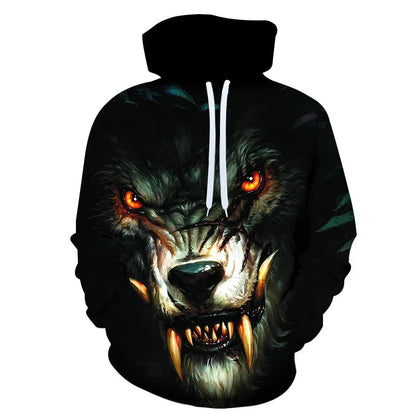 Animal Wolf graphic Men's Fashion 3D Print Outdoor Hoodie Streetwear Hoodies Hooded Front Pocket Designer Hoodie Sweatshirt