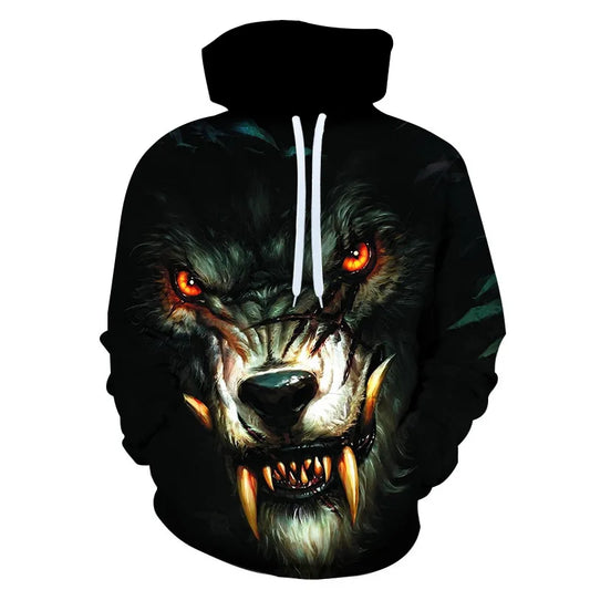Animal Wolf graphic Men's Fashion 3D Print Outdoor Hoodie Streetwear Hoodies Hooded Front Pocket Designer Hoodie Sweatshirt