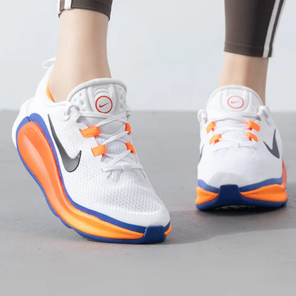 Nike's New Model of Rebounding Cushioning Foam Sole Lightweight Comfortable Training Running Shoes for Women, Infinity Flow, Durable with Strong Support, Minimalist Style Outdoor Sports Running Shoes, Clean White with Eye-Cat