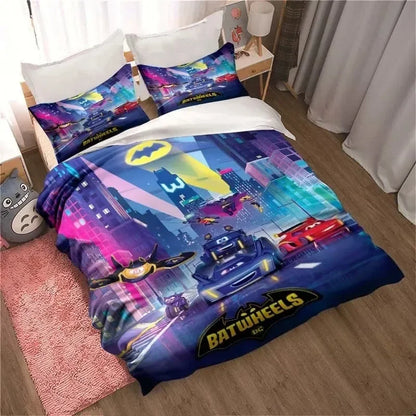 3D-gedrucktes B-Batman-Bettwäsche-Set, Cartoon-Bettbezug und Kissenbezüge, mehrere Größen, Schlafzimmerdeko, Geschenk für Jugendliche und Erwachsene