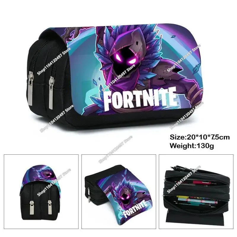 Fortnite Federmäppchen für Kinder – multifunktionale Schreibwarenbox, große Kapazität, doppellagige Schreibwarentasche