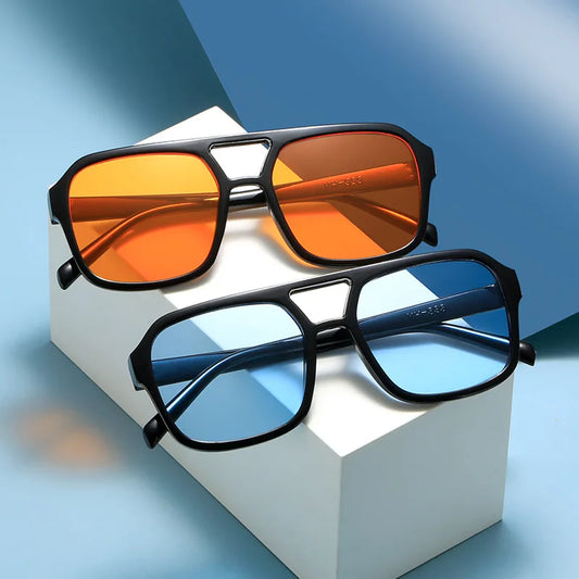 New Pc Frame Round Sunglasses Women Men Vintage Brand Square Sun Glasses for Male Shades Female Eyewear Anti-Glare Sunglasses