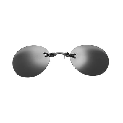 New Round Rimless Sunglasses Men Matrix Morpheus Men's Classic Clamp Nose Glasses  Mini Frameless Brand Design Glasses UV400