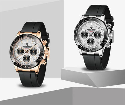 Novo Original PAGANI DESIGN PD-1664 Relógio de Pulso de Luxo para Homem, Movimento de Quartzo Japonês VK63, Safira, Cronógrafo Resistente à Água, Dourado