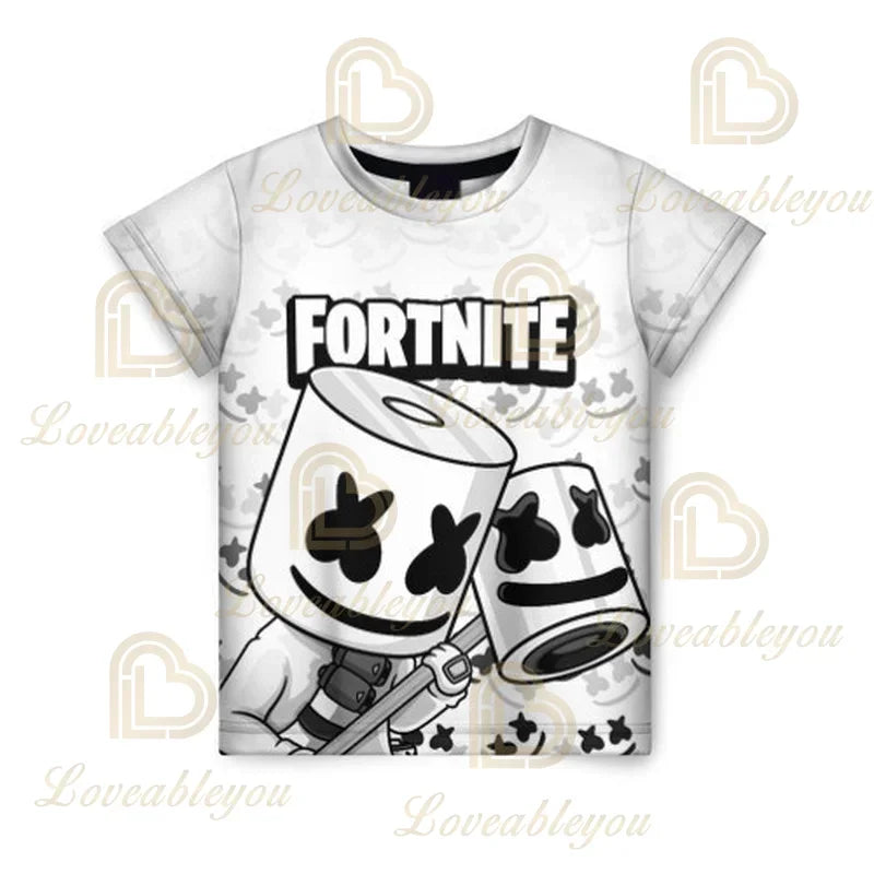 Battle Royale T-Shirt Fortnite T-Shirt Victory Cartoon-Oberteile Teenager-Kleidung Kinder Hero Game Fortress Night 3D Jungen Mädchen T-Shirt