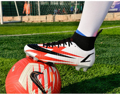 2025 New Long Nail Large Size Football Shoes Teenager Ankle Anti-slip Training Latest Sneakers FG/TF Soccer Shoes
