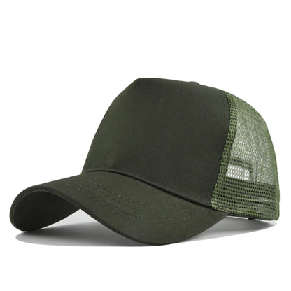 Customized Logo Hard Top 5 Panels Mesh Baseball Cap For Men Women Advertising Cap Breathable Sun Hat Solid Color Visor Gorra