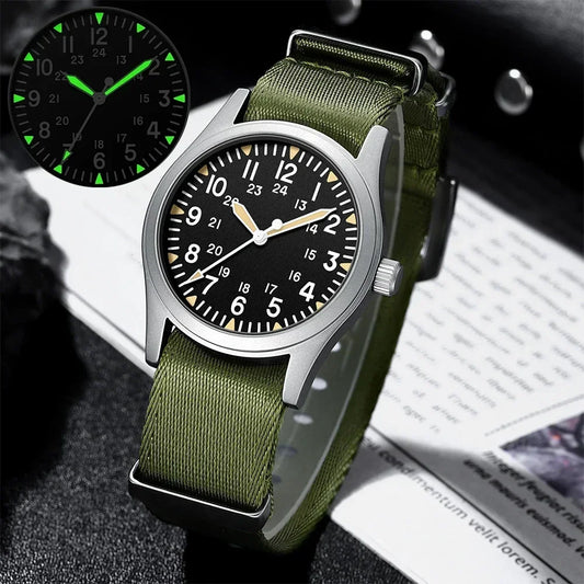 MILITREK 2026 New Military Retro Men's VH31 Quartz Watch 37mm Sapphire Stainless Steel 100m Waterproof C3 Luminous Watch for Men
