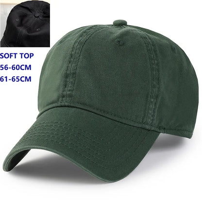 Big Head Plus Size Baseball Cap 100% Cotton Fits Men Women Adjustable Dad Hat Oversize 58-60cm 61-65cm
