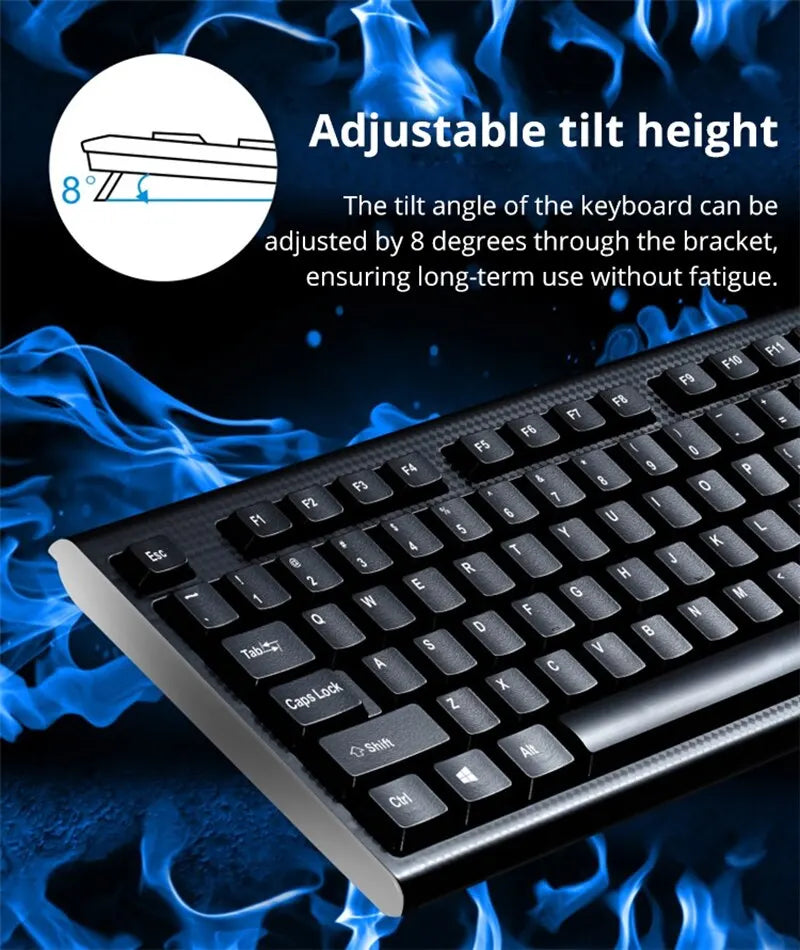 Q9 Einzelne Tastatur, USB-Square-Mouth-Anschluss, für Business, Büro und Zuhause, PS2-Rundanschluss, kabelgebunden, für Desktop-Computer
