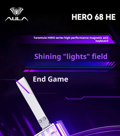 AULA HERO 68 HE Gaming-Mechanische Tastatur Magnetische Achse RT Kabelgebunden RGB-Beleuchtung 8K Polling-Rate Seitenbeschriftung