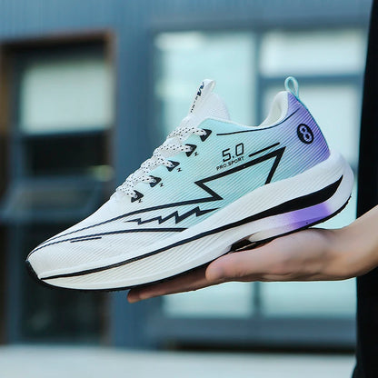 Brand Men's Carbon Plate Running Shoes Soft Cushion Shock Absorbing Sports Shoes Unisex Sneakers Light Anti-Slip Training Shoes