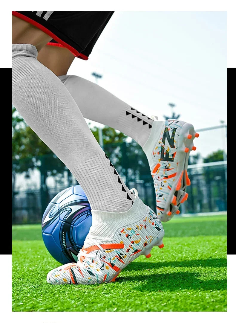 Chaussures de football pour hommes, chaussures de football professionnelles pour l'extérieur, chaussures de match de football, futsal, unisexe, respirantes, crampons d'entraînement, antidérapantes pour gazon