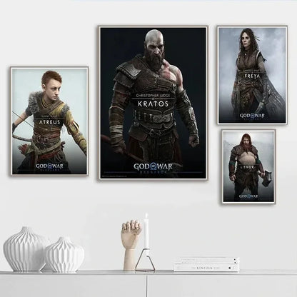 Canvas Painting Posters and Prints Wall Art Anime Pop Game God of War Ragnarok Poster Aesthetics Kratos Gaming