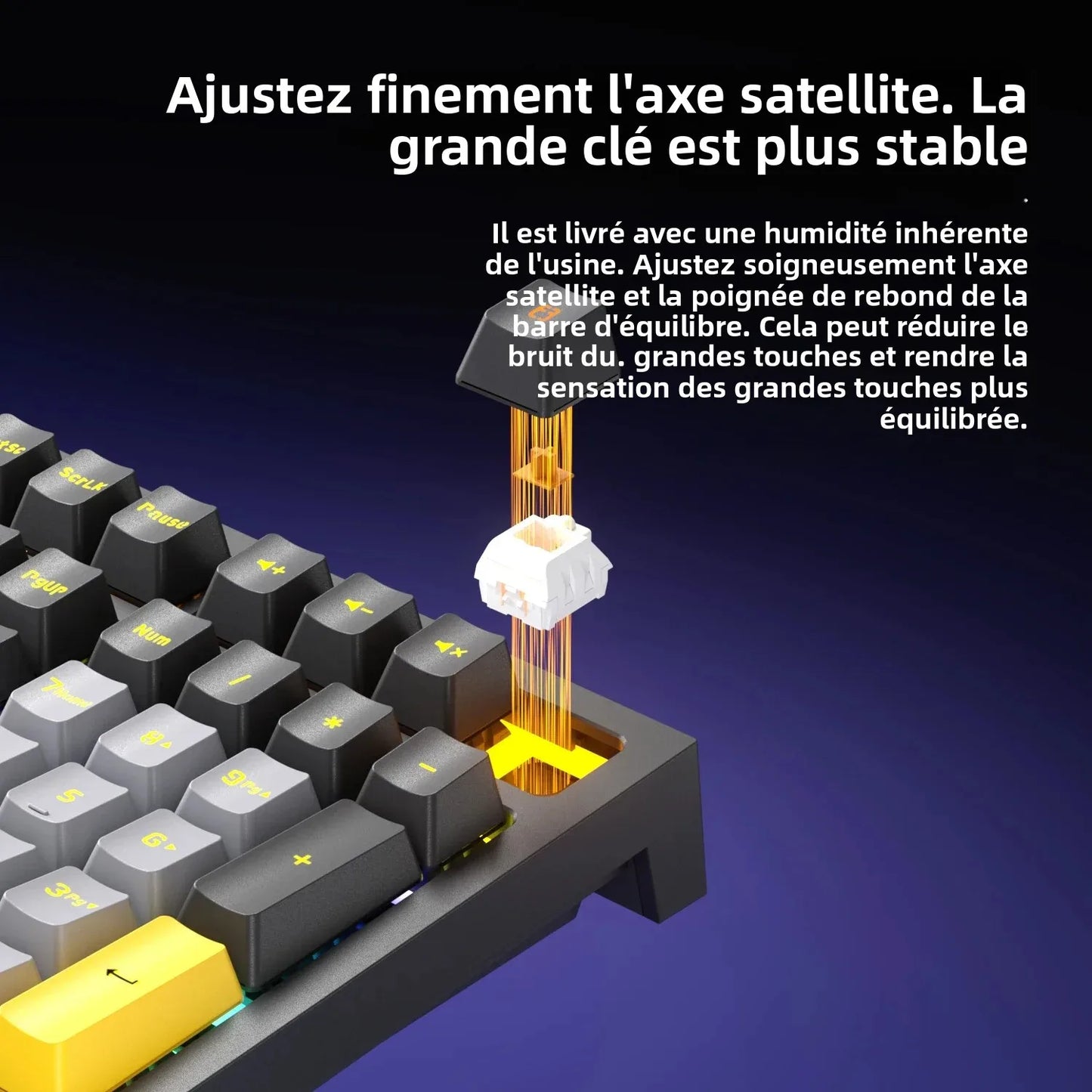Teclado Gaming Mecânico com Fio de 108 Teclas e Retroiluminação RGB | Chip Gaming | Baixa Latência | Anti-Ghosting | para Jogadores de PC Win/Mac