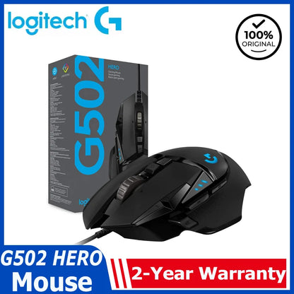 Logitech G502 HERO High Performance kabelgebundene Gaming-Maus, HERO 25K Sensor, 25,600 DPI, RGB, anpassbare Gewichte, 11 Tasten, PC/Mac-Maus