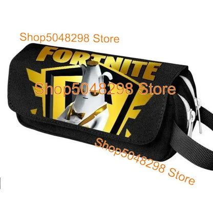 Estuche grande de lona kawaii para lápices, estuche para bolígrafos para niños y niñas, estampado Fortnite, material escolar, papelería para adolescentes, regalo de cumpleaños