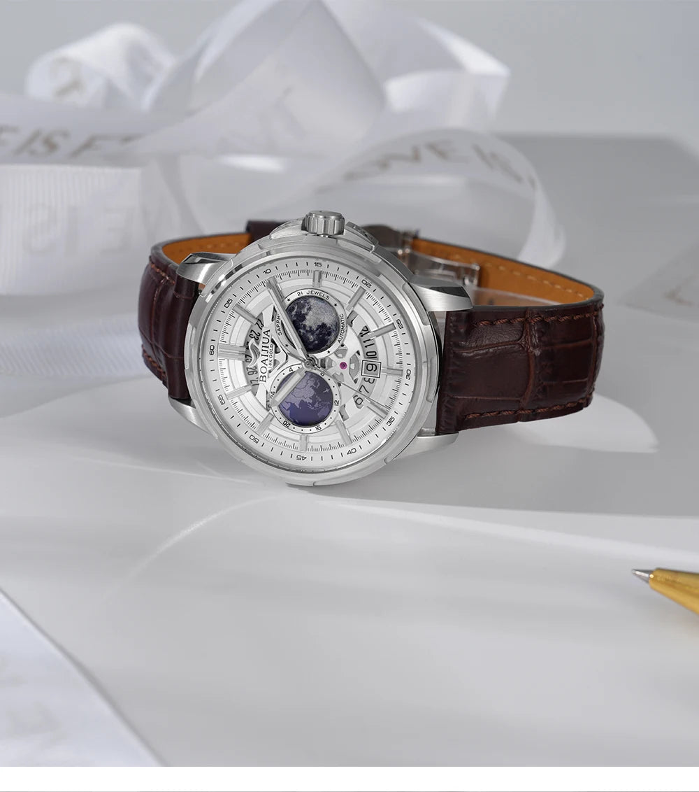 Reloj mecánico automático para hombre BORIAGE (BOAIJIUA), diseño original, resistente al agua, luminoso