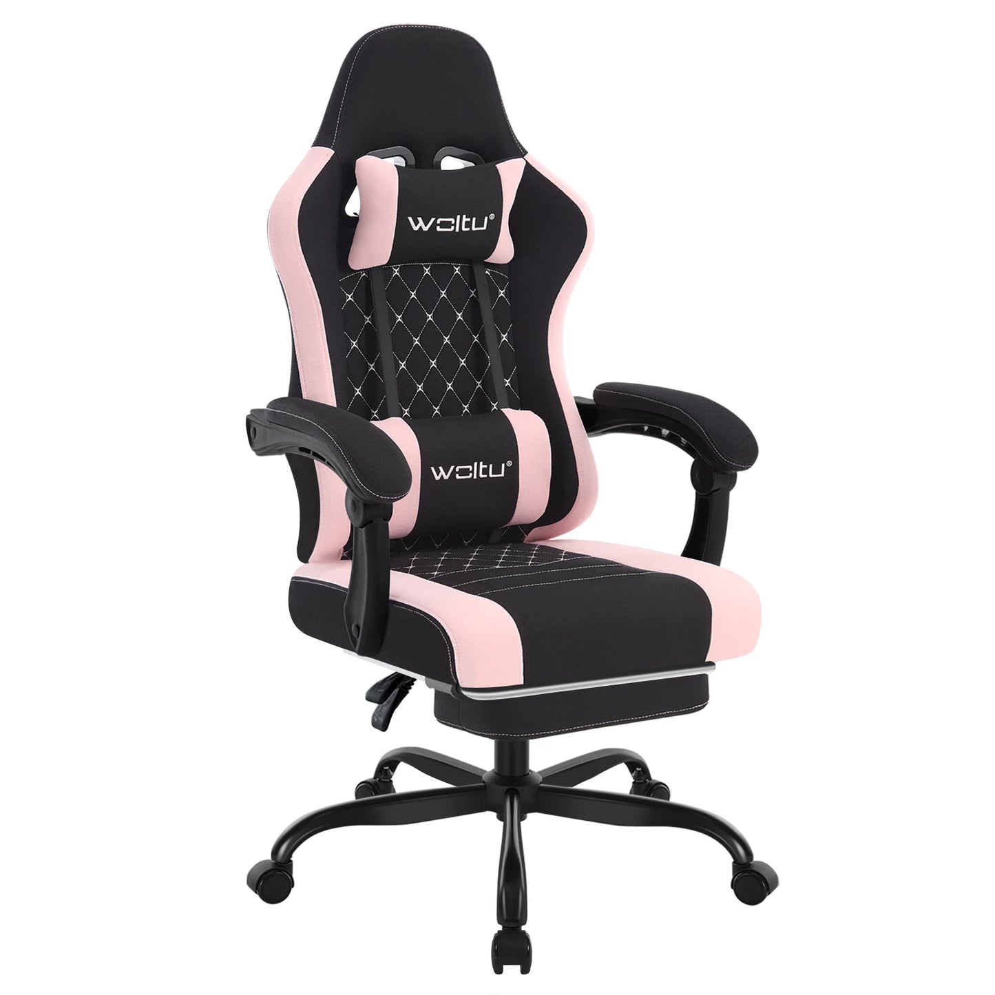 Sedia da ufficio girevole WOLTU con funzione massaggio, poltrona ergonomica con cuscino e poggiapiedi, sedia gaming regolabile in altezza
