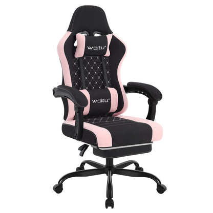 Sedia da ufficio girevole WOLTU con funzione massaggio, poltrona ergonomica con cuscino e poggiapiedi, sedia gaming regolabile in altezza