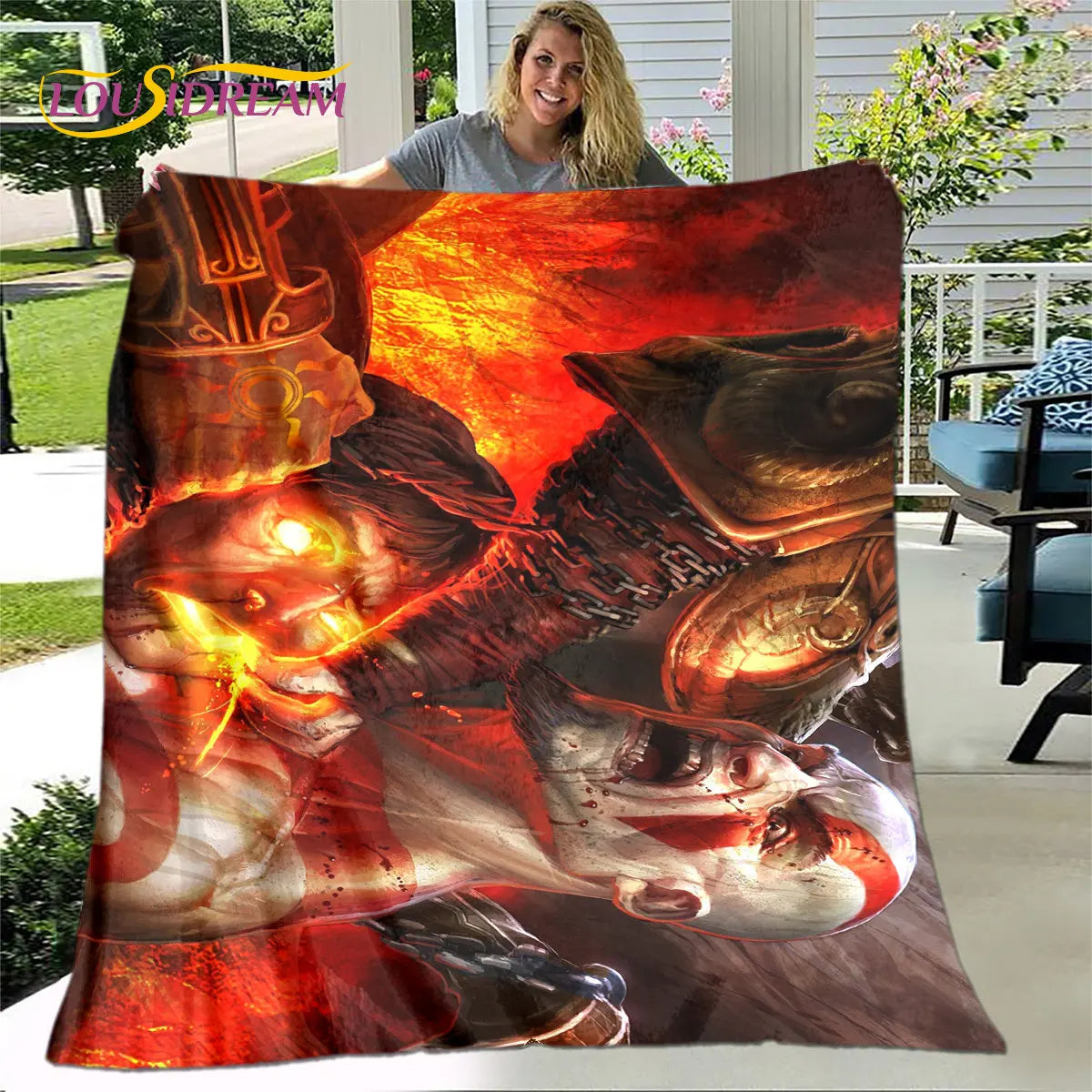 God of War Game Gamers Soft Plush Blanket,Flannel Blanket Throw Blanket for Living Room Bedroom Bed Sofa Picnic Cover Bettdecke