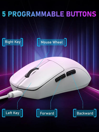 E-YOOSO Portable Ultra Lightweight Mouse Wired Mouse Tri-Mode 2.4G /BT/USB-C Rechargeable Computer Mouse for Laptop/PC/Mac