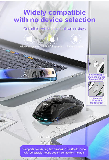AULA SC660 kabellose Bluetooth-Maus, E-Sports-Maus mit Drei-Modus-Verbindung, leichte Maus, Type-C-Aufladung, für Gaming, Büro, Mädchen und Jungen