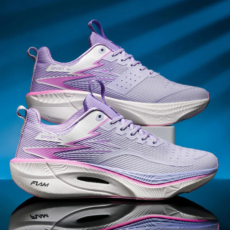 Scarpe sportive da running Marathon da uomo, con piastra in carbonio, cuscino d’aria, traspiranti e leggere, sneakers atletiche da donna comode e antiscivolo