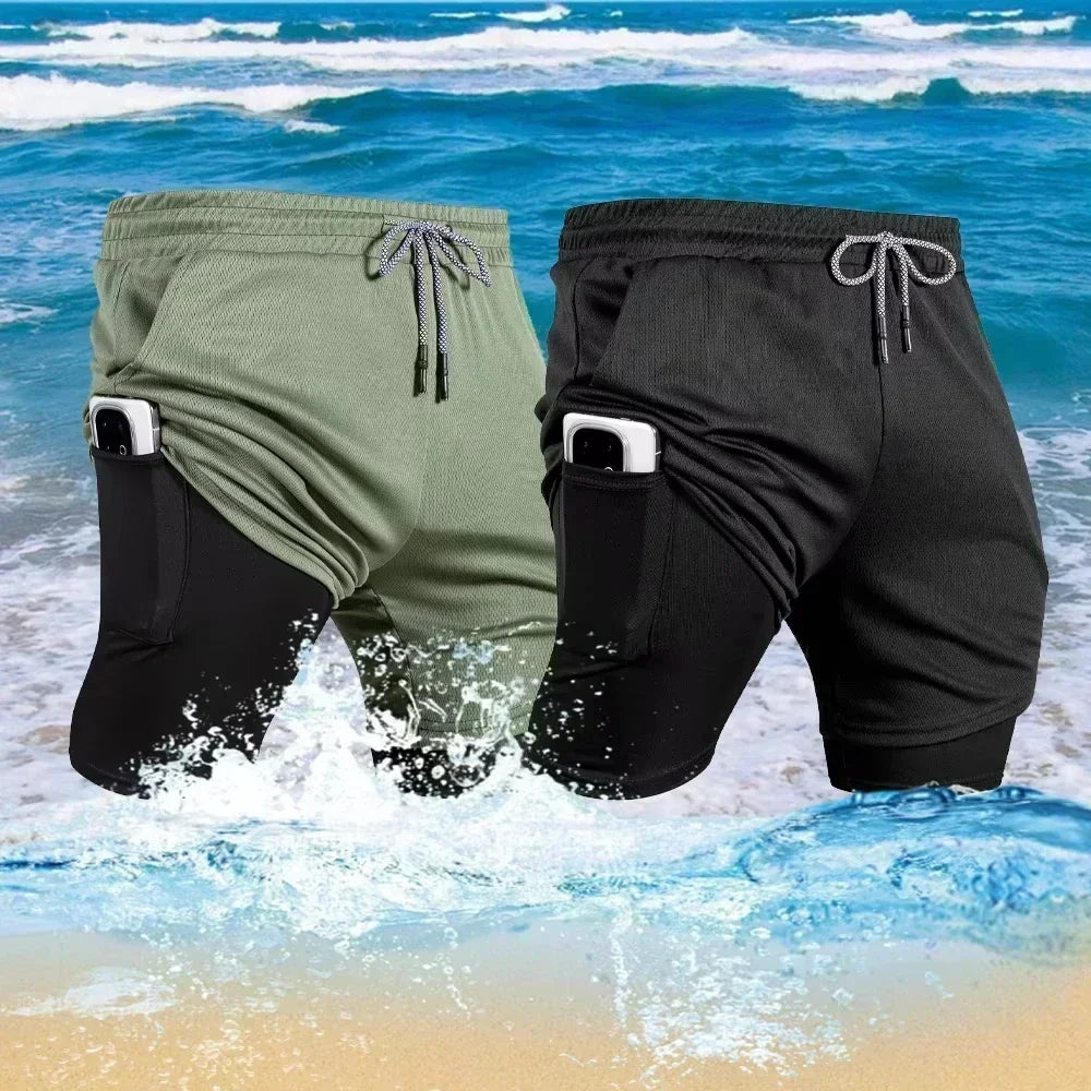 Dragon Ball Summer Men's Shorts Anime Printed Sports Pants Breathable Quick Drying Double Layer Shorts Gym Pants 2026 Streetwear