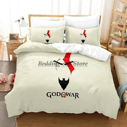 2023 Game God of War Bedding Set Single Twin Full Queen King Size Bed Set Aldult Kid Bedroom Duvetcover Sets Anime Bed Sheet Set