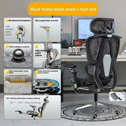 Sedia ergonomica minimalista portatile con braccioli 10D, sedia per computer, sedia da ufficio, sedia da studio e sedia gaming, resistente e durevole Gravity
