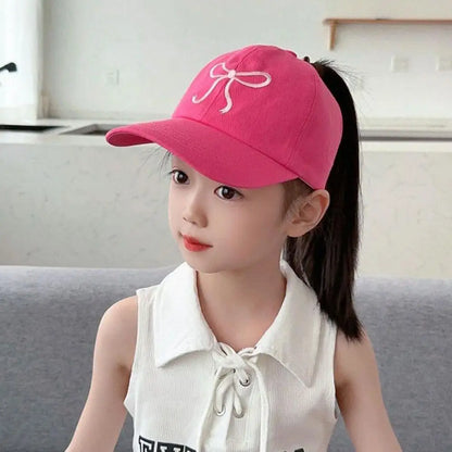 Fashion Kids Baseball Caps for Boys Girls Sun Hat Hollow High Ponytail Caps Children Sunshade Baseball Caps for age 4-12 Years
