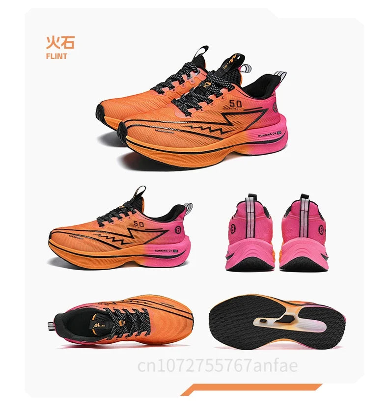 Scarpe da running da uomo con piastra in carbonio, leggere, ultra ammortizzate, traspiranti, da maratona, con assorbimento degli urti e supporto, sneaker sportiva comoda da donna
