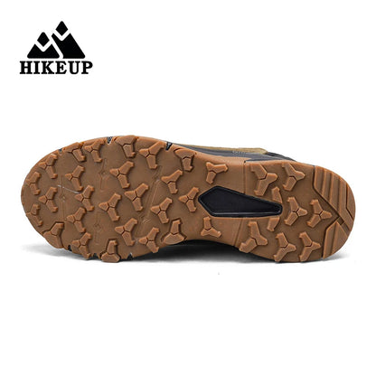 HIKEUP Latest Men's Hiking Shoes, Wear-Resistant Non-Slip Outdoor Sneakers, Rock Climbing Trekking Hunting Men Sports Suede Leather