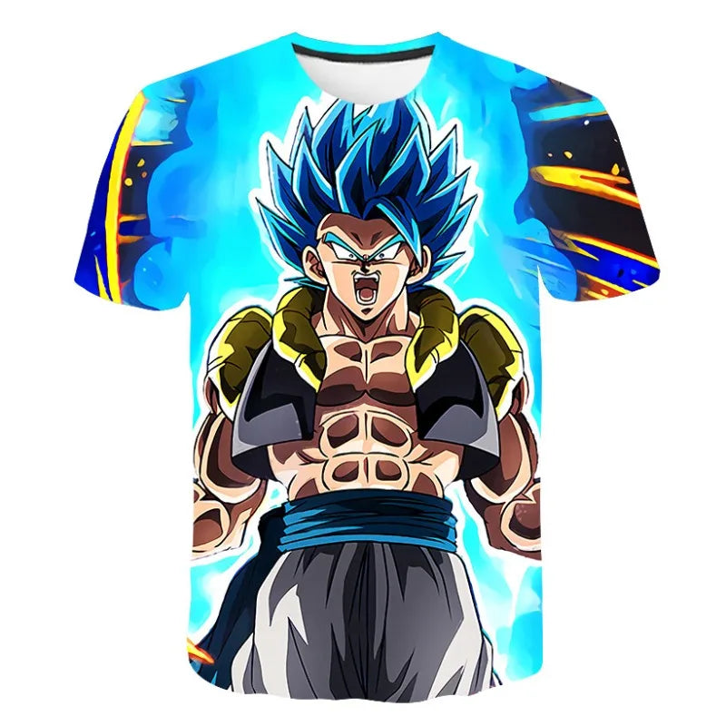 Hot Sale Anime Son Goku Vegeta T-shirt Adult T-shirts Kids Dragon Ball T Shirt Boy Tops Tee Children Clothes Summer Short Sleeve