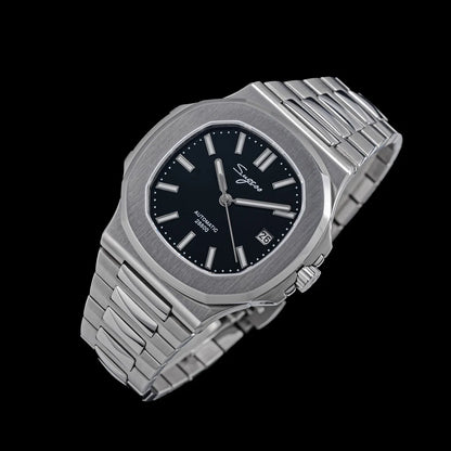 Sugess Herrenuhr, automatische mechanische Armbanduhr, Miyota 9015 Uhrwerk, MOP-Zifferblatt, Leuchtfunktion, wasserdicht bis 5bar, Luxus-Armband S466