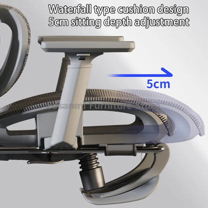 Cadeira de escritório em malha respirável para computador com apoios de braços e apoio lombar, cadeira ergonómica ajustável para secretária, casa e gaming, com encosto de cabeça