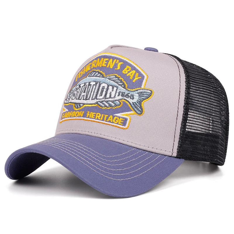 2025 New STATION Fishbone Embroidery Men's Street Skateboarding Hip Hop Hat Truck Hat Women's Leisure Sunshade Hat Baseball Hat