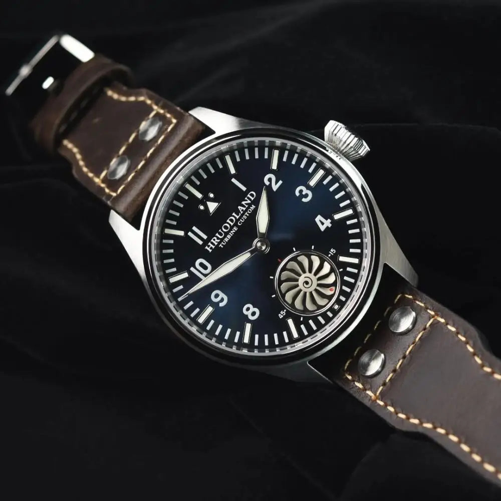 Hruodland 2025 Nuovo orologio meccanico da uomo Seagull ST3620 Retro Pilot 43MM BGW-9 luminoso, vetro zaffiro, turbina, Reloj Hombre