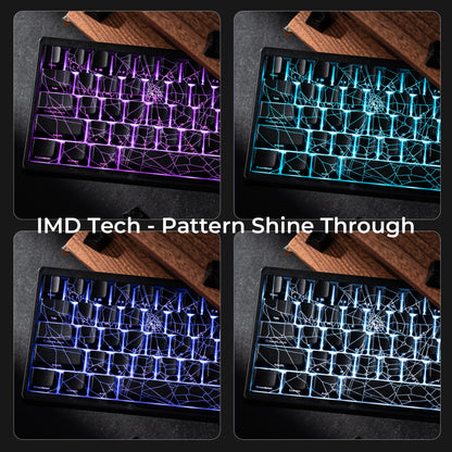 Tastiera XVX Spider Web M67 JadeStone con keycap IMD-Tech, connessione tri-mode, retroilluminazione RGB personalizzata, formato 60%