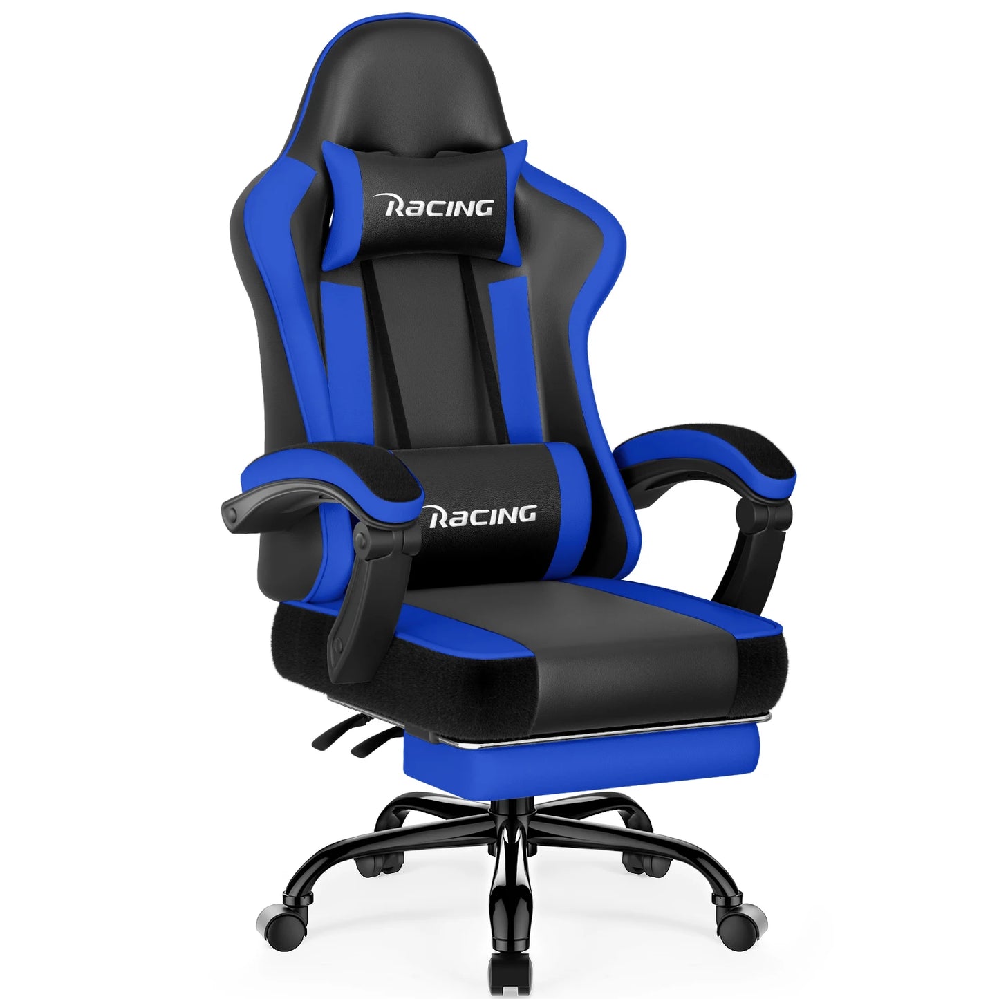 AUTHMIC Ergonomic Gaming Chair with 170° Reclining Backrest, Footrest, Adjustable Armrests, Breathable Fabric, Premium Gamer Chair
