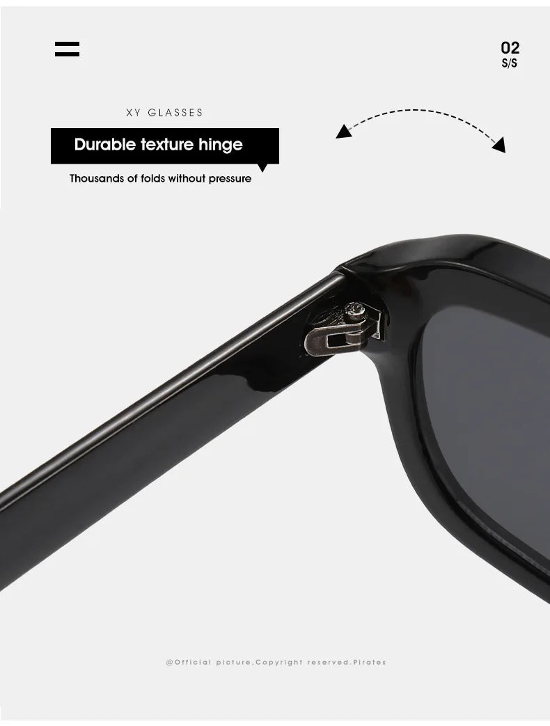 BOYSEEN Beach Sunglasses Man Summer Orange Sun Glasses UV400  Narrow frame square punk sunglasses show